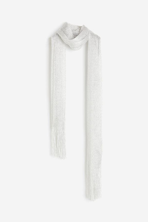 H&M Glitrende Nettørklæde Hvid