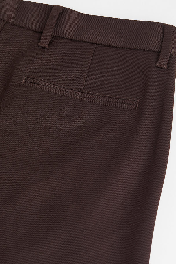 H&M Relaxed Fit Trousers Dark Brown