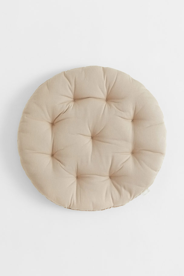 H&M HOME Rond Stoelkussen Van Twill Lichtbeige