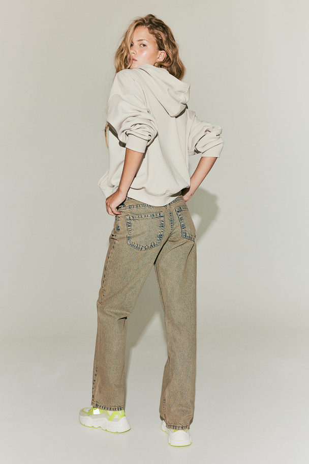 H&M Straight Low Jeans Beige/washed