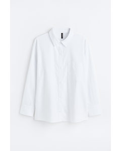 H&M+ Oxford-Overshirt Weiß