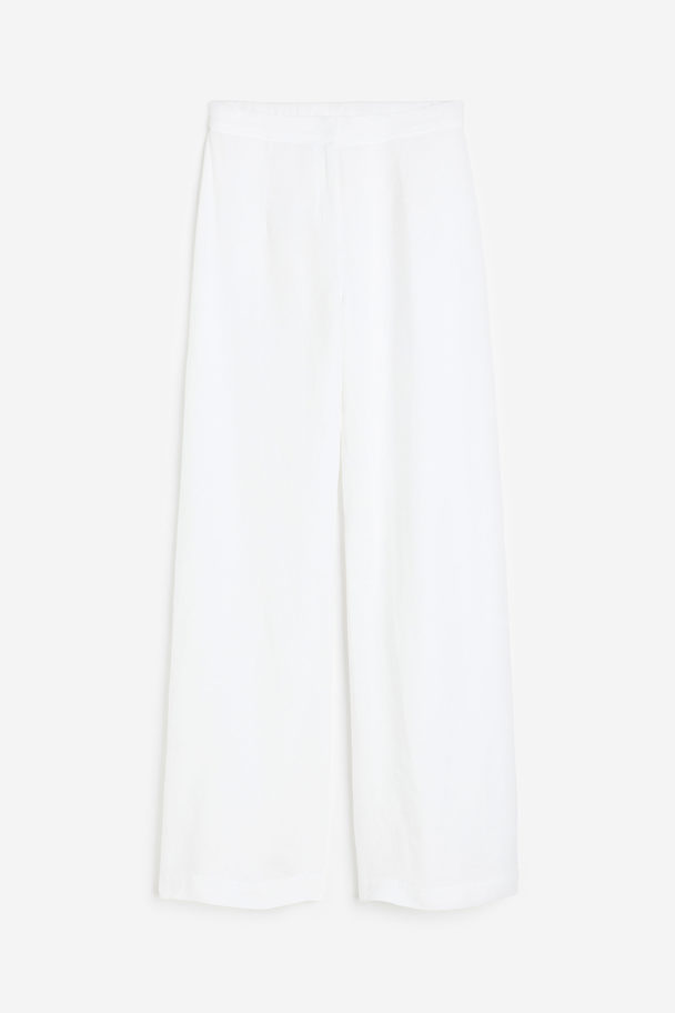 H&M Weite Hose aus Leinenmix Weiß
