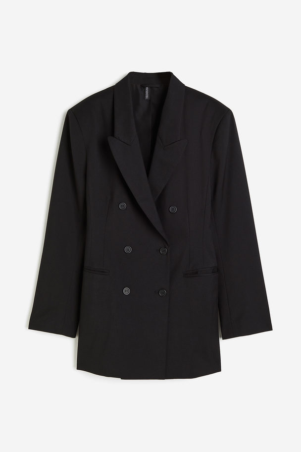 H&M Zweireihiger Blazer Schwarz