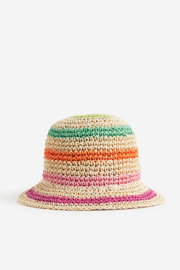 H&M Straw Hat Beige/striped