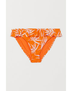 Bikinislip Met Volant Oranje/dessin