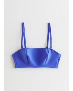 Bandeau-Bikinitop aus Funktionsmaterial Blau