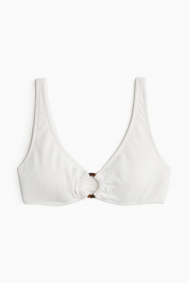 H&M Wattiertes Bikinitop Weiß