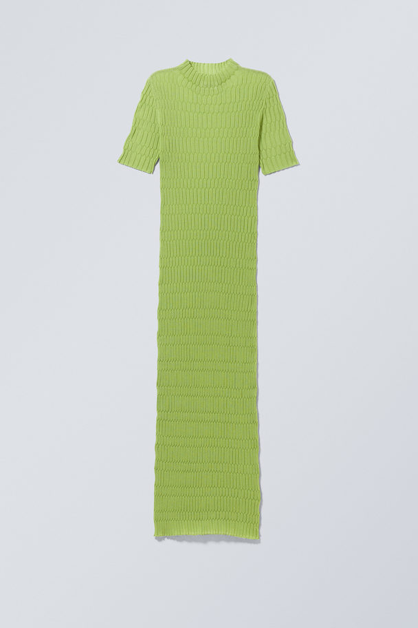 Weekday Claire Knitted Dress Poppy Green