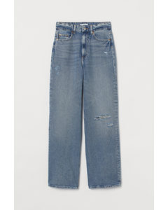 Wide High Jeans Denimblå