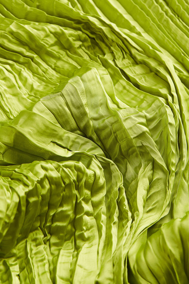 H&M Plissiertes Tunikakleid Olivgrün