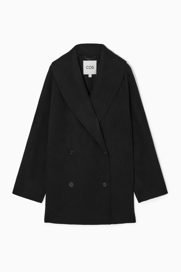 COS Oversized Shawl-collar Wool Jacket Black