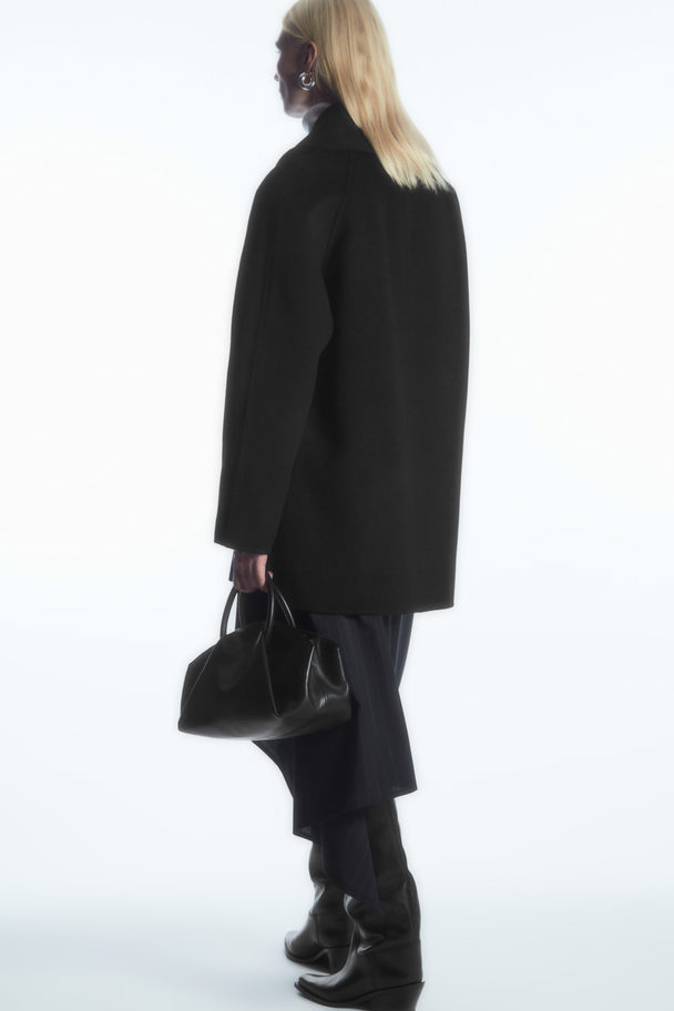 COS Oversized Shawl-collar Wool Jacket Black