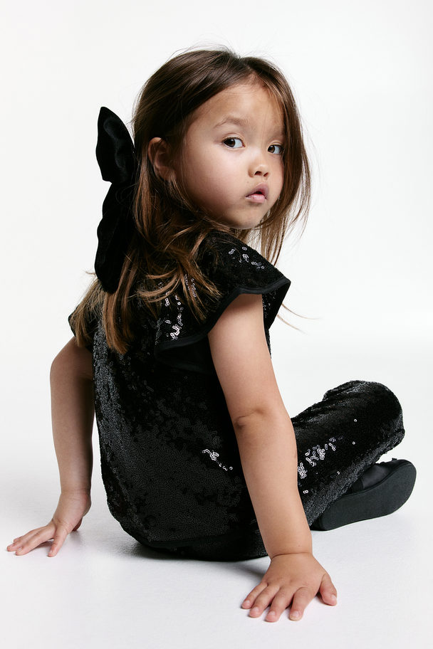 H&M Sequined Blouse Black/sequins