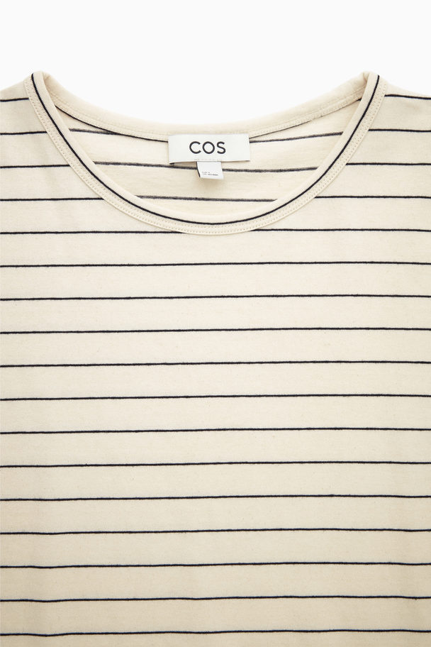 COS Avslappnad T-shirtklänning I Bomullsblandning Beige/svart