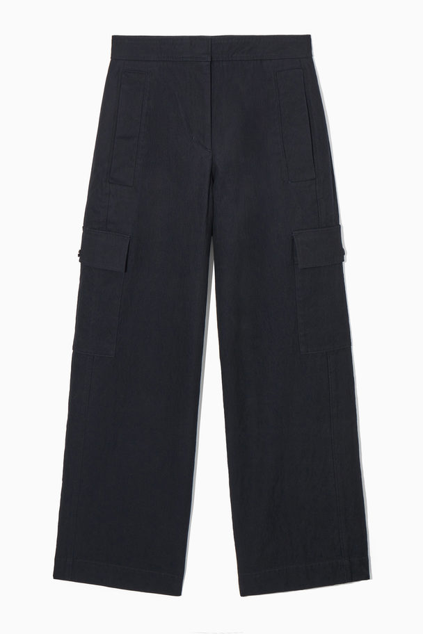 COS Wide-leg Cargo Trousers Navy