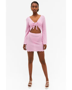 Short Pink Crochet Skirt Light Pink