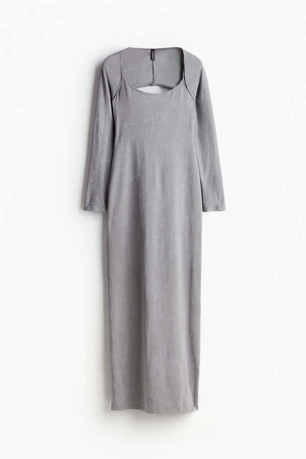H&M 2-piece Bodycon Dress And Bolero Set Grey/washed