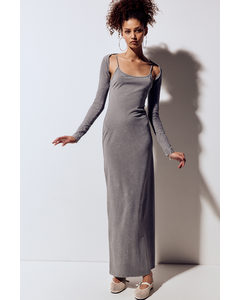 2-piece Bodycon Dress And Bolero Set Grey/washed