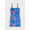 Velour Slip Dress Cerise/blue Patterned