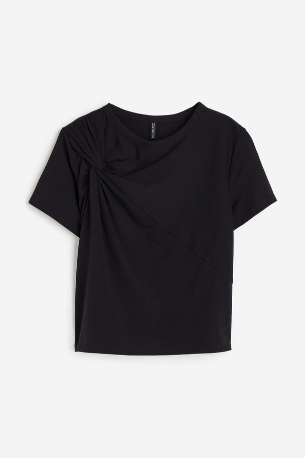H&M T-Shirt mit Twistdetail Schwarz