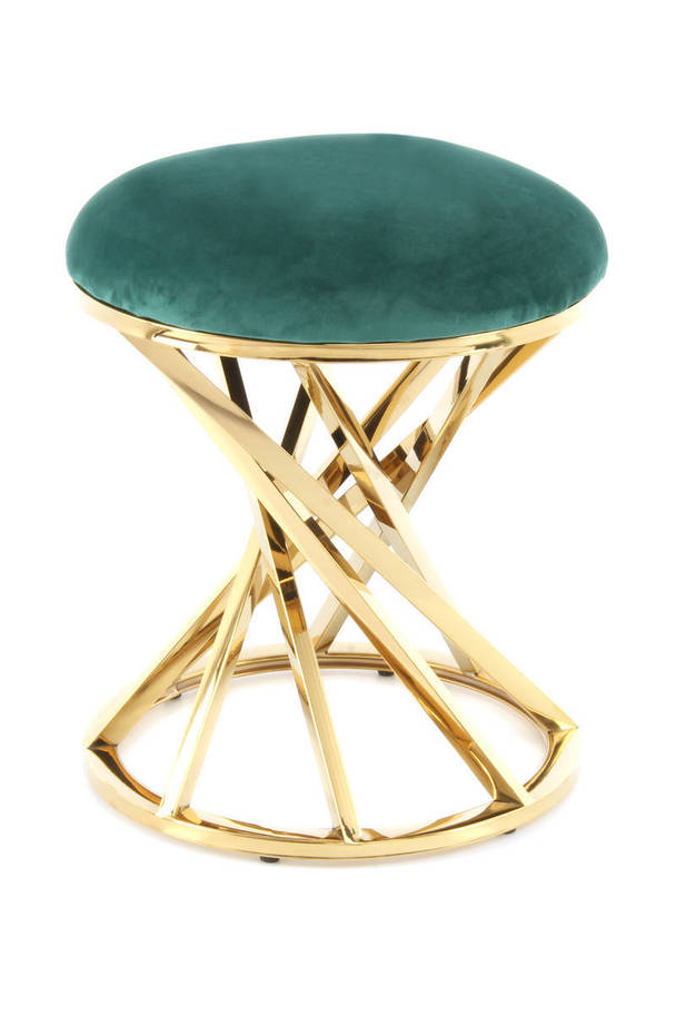 360Living Stool Wesley 325 Green / Gold