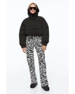 Wide Twill Trousers Black/zebra Print