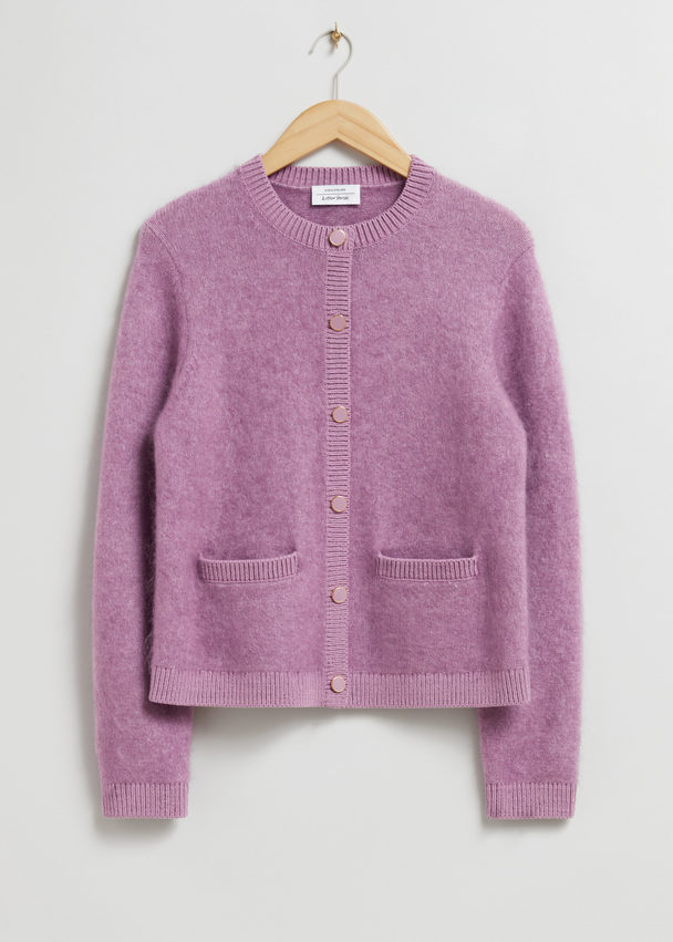 & Other Stories Fuzzy Knit Cardigan Lilac