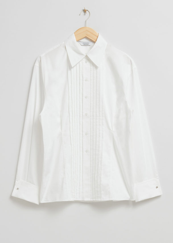 & Other Stories Fitted Tuxedo Shirt White