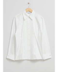 Fitted Tuxedo Shirt White