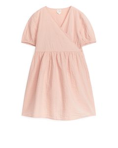 Seersucker Wrap Dress Light Pink