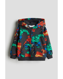 Hoodiejacke mit Print Dunkelgrau/Marvel Comics