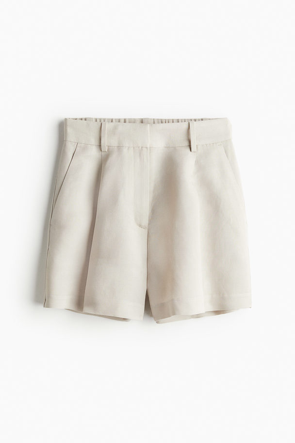 H&M Short Van Linnenmix Lichtbeige