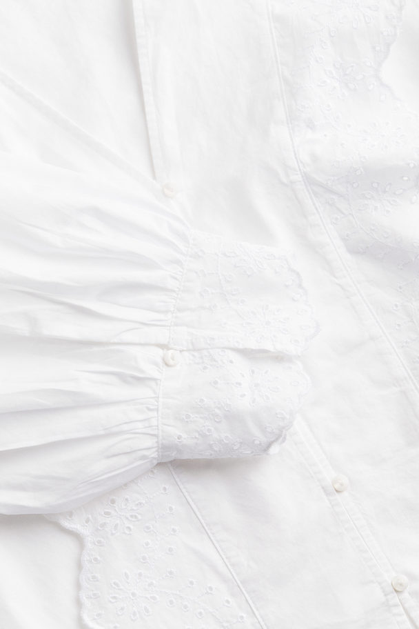 H&M Broderie Anglaise-detail Blouse White