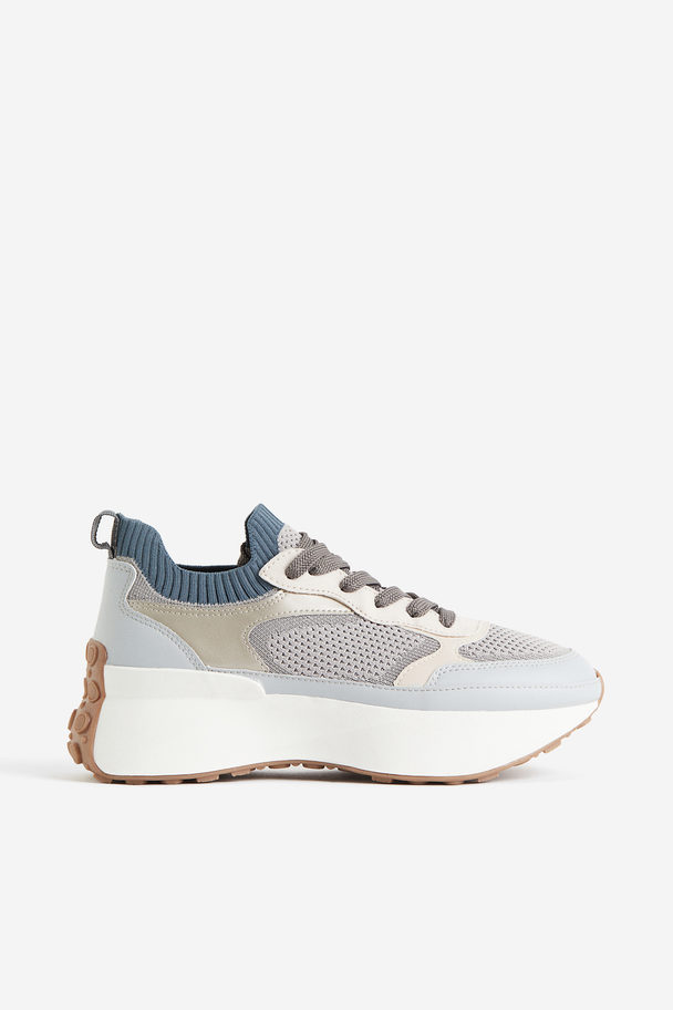 H&M Kraftige Sneakers Grå/lys Blå