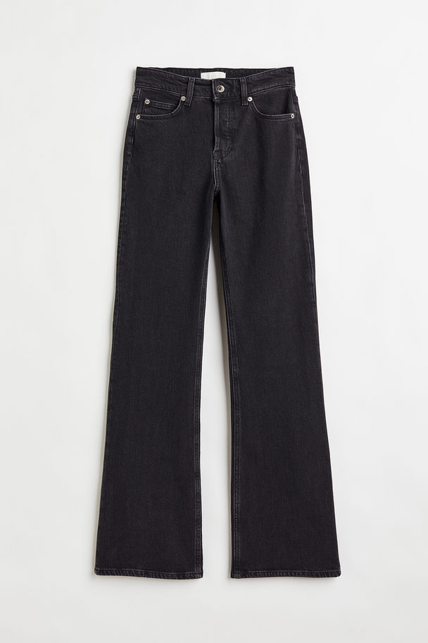 H&M Flare Low Jeans Donkergrijs