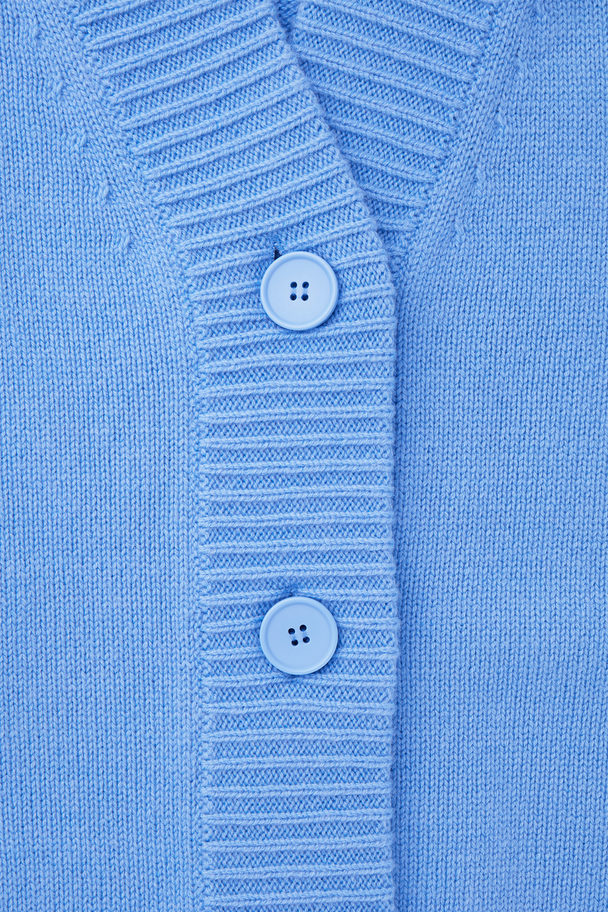 COS Cocooning Wool V-neck Cardigan Light Blue