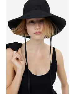 Tie-detail Sun Hat Black