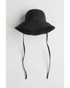 Tie-detail Sun Hat Black