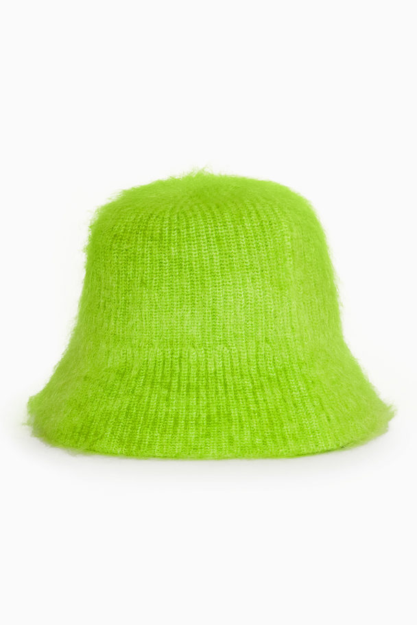 COS Textured Knitted Bucket Hat Green