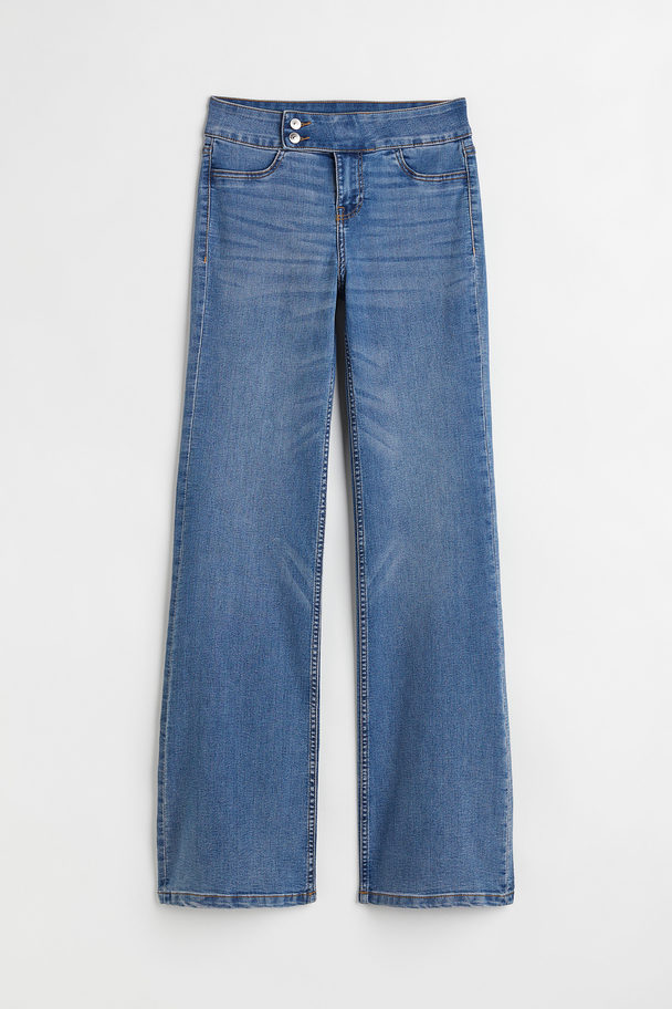 H&M Flared Low Jeans Denim Blue