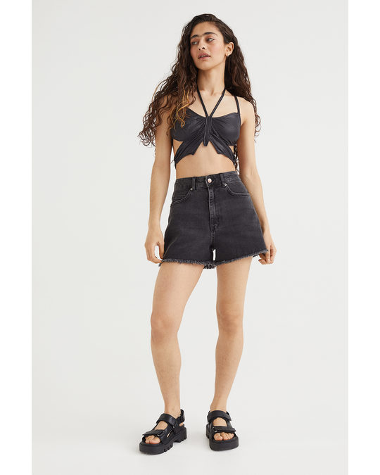 H&M Open-backed Butterfly Top Black