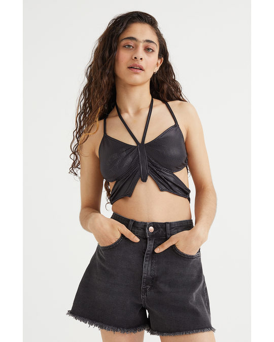 H&M Open-backed Butterfly Top Black