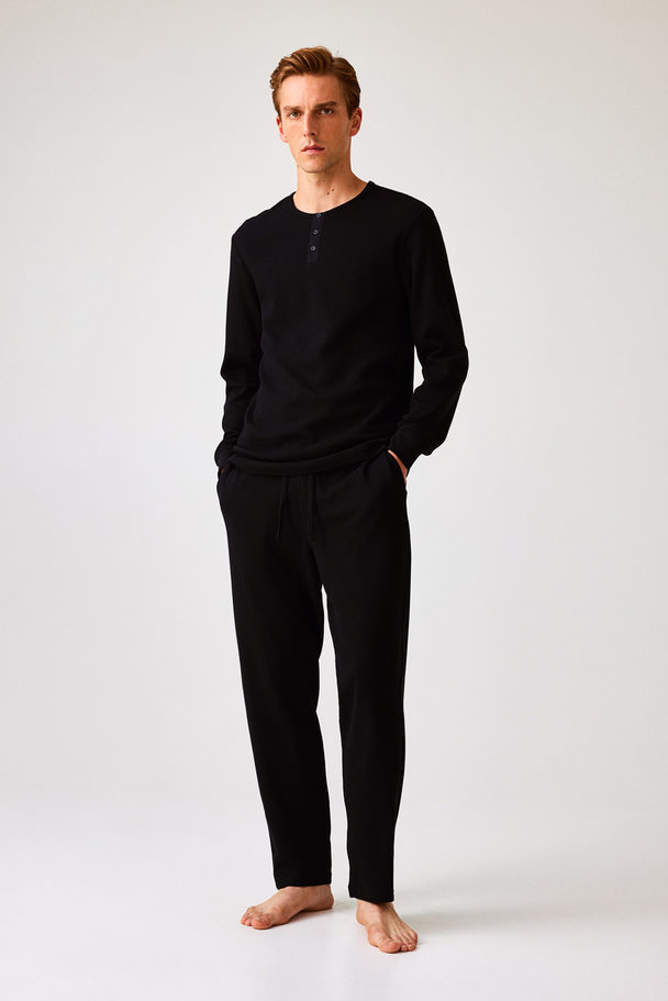 H&M Regular Fit Jersey Pyjamas Black
