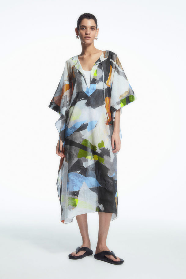 COS Printed Tie-detail Kaftan Multicoloured