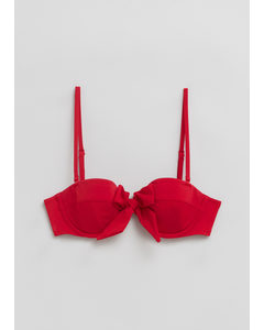 Underwire Balconette Bow Bikini Top Ruby Red