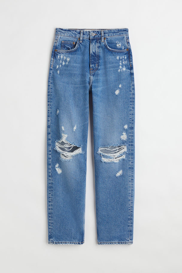 H&M 90s Straight Ultra High Jeans Denimblå
