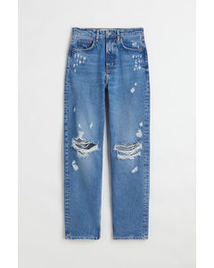 90s Straight Ultra High Jeans Denimblå