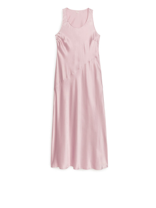 ARKET Silk Slip Dress Pink