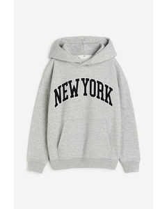 Hoodie Hellgraumeliert/New York