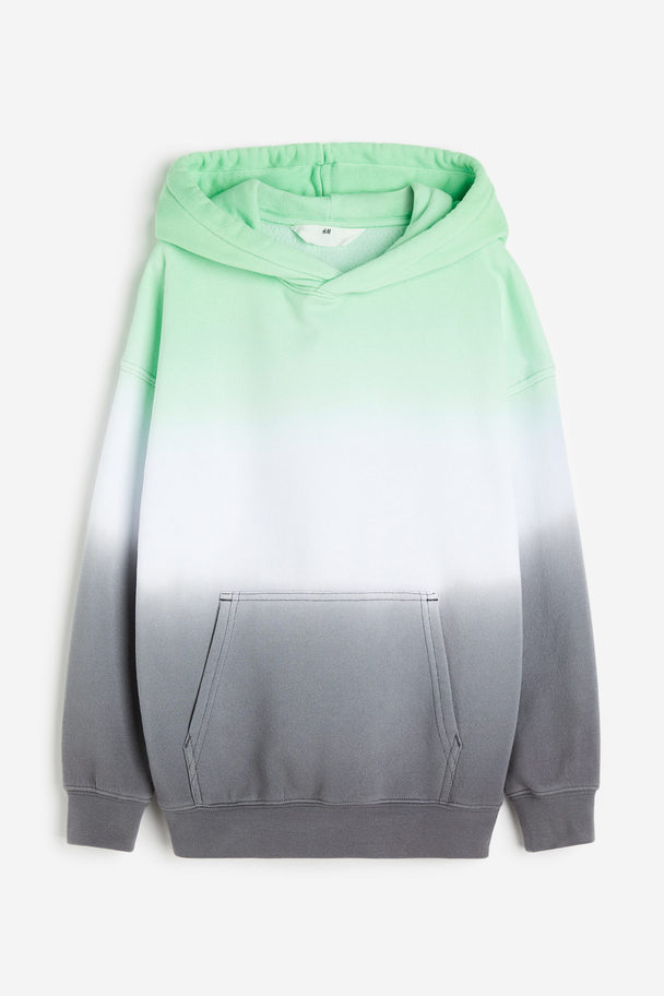 H&M Capuchonsweater Lichtgroen/blokkleuren